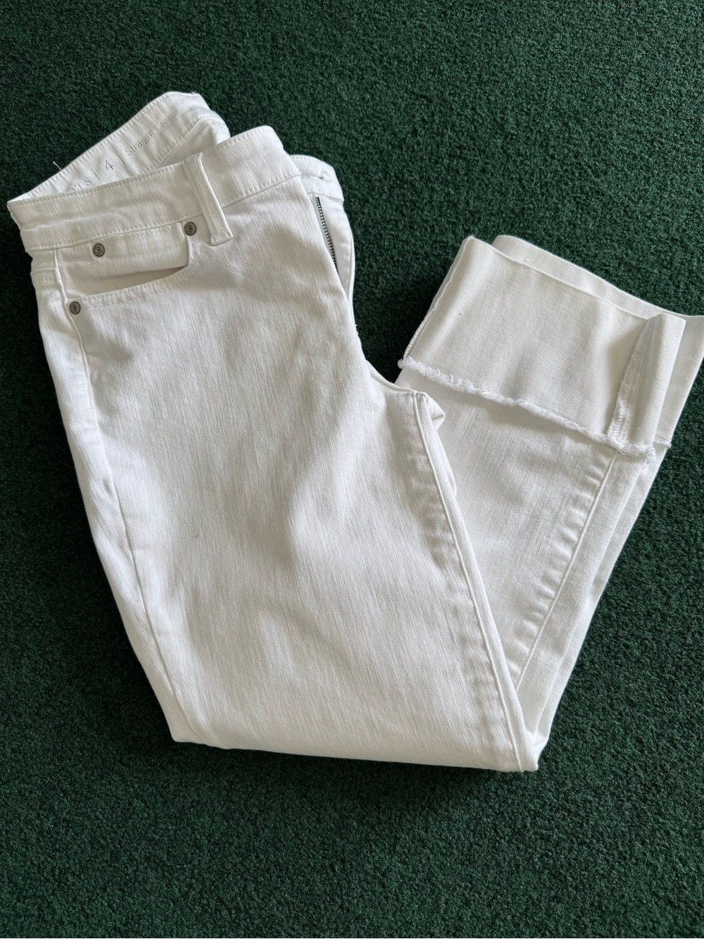 Talbots White Cropped Straight-Leg Jeans